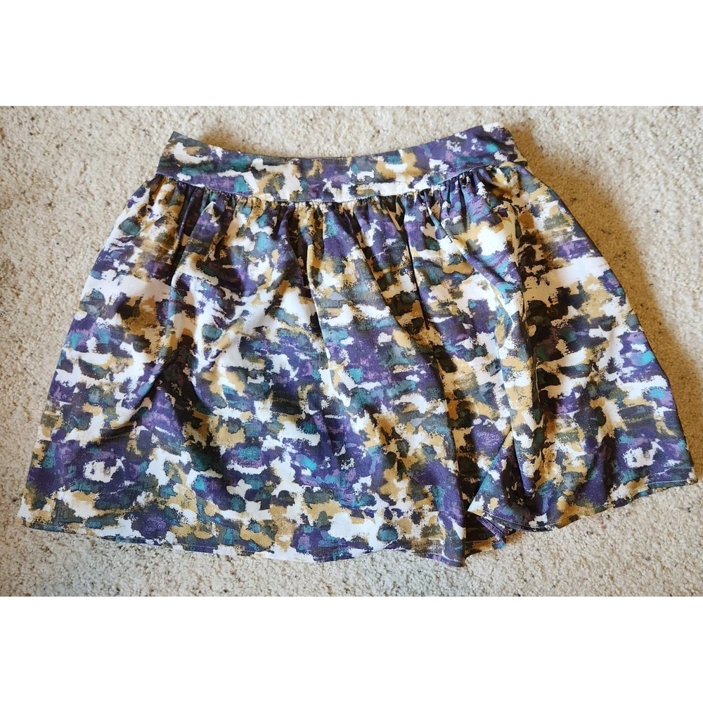 Relativity Women's 6 A-Line Skirt Abstract Colorful Print‎ Casual